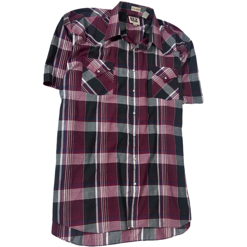 Ely Cattleman Shirt Mens 2XL Big Red Pearl Snap Western Short Sleeve Rancher